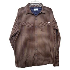 Columbia Omni Shade UV Sun Protection Vented Shirt Men’s Size XL Brown Check